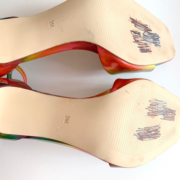 GUESS Women's "Divine" Multicolor Rainbow Heels Size: 9M - Picture 5 of 8